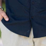 CAMISA DE LINHO GOLA ITALIANA PRETA ZOLF - Image 3