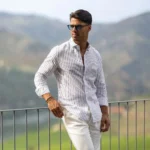 CAMISA DE LINHO RISCA AZUL ZOLF - Image 2