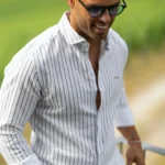 CAMISA DE LINHO RISCA AZUL ZOLF - Image 3
