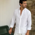 CAMISA DE LINHO RISCA BEGE ZOLF - Image 2