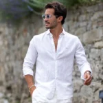 CAMISA DE LINHO RISCA BEGE ZOLF - Image 3