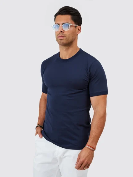 T-SHIRT DECOTE REDONDO AZUL ZOLF