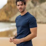T-SHIRT DECOTE REDONDO AZUL ZOLF - Image 3
