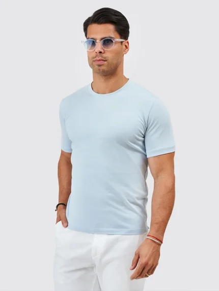 T-SHIRT DECOTE REDONDO AZUL CLARO ZOLF
