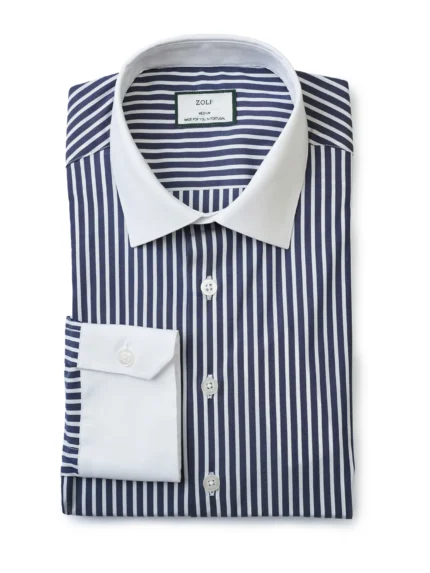 CAMISA CLÁSSICA COM RISCA E CONTRASTE SLIM FIT ZOLF