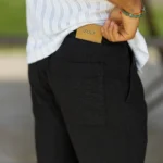 CALÇA DE LINHO COM CORDÃO PRETA ZOLF - Image 2