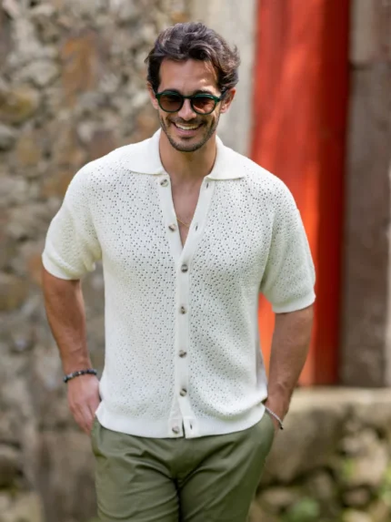 CAMISEIRO PONTO CROCHÊ ESTRUTURA CRU ZOLF