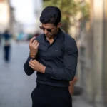 CAMISA GOLA ITALIANA PRETA SLIM FIT ZOLF