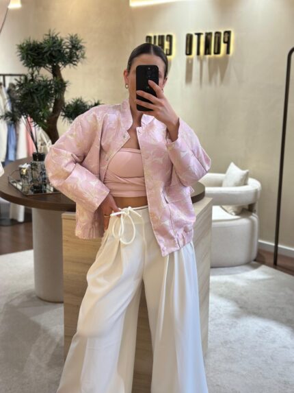 BOMBER ESTAMPADO ROSA PONTO CHIC
