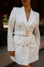 VESTIDO BLAZER BRANCO PONTO CHIC - Image 4