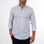 CAMISA GOLA ITALIANA RISCA FINA SLIM FIT AZUL MARINHO ZOLF