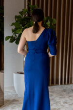 VESTIDO COMPRIDO AZUL COM RACHA PONTO CHIC - Image 6