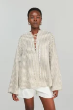 BLUSA RISCA BEGE SEMICOUTURE