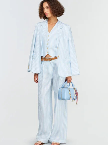 PANTALONA COM RISCA AZUL SEMICOUTURE