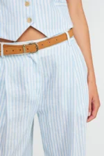 PANTALONA COM RISCA AZUL SEMICOUTURE - Image 4