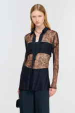 BLUSA PRETA RENDADA SEMICOUTURE - Image 2