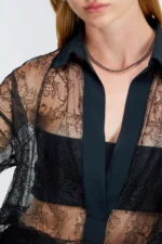 BLUSA PRETA RENDADA SEMICOUTURE - Image 5