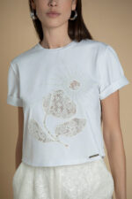 T-SHIRT BRANCA COM RENDA SAHOCO - Image 2
