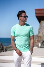 T-SHIRT DE MALHA BÁSICA VERDE ÁGUA IC WEAR - Image 3