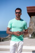 T-SHIRT DE MALHA BÁSICA VERDE ÁGUA IC WEAR