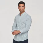 CAMISA GOLA ITALIANA RISCA FINA SLIM FIT VERDE ZOLF