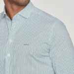 CAMISA GOLA ITALIANA RISCA FINA SLIM FIT VERDE ZOLF - Image 2