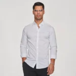 CAMISA GOLA ITALIANA RISCA FINA SLIM FIT CINZA CLARO ZOLF - Image 2
