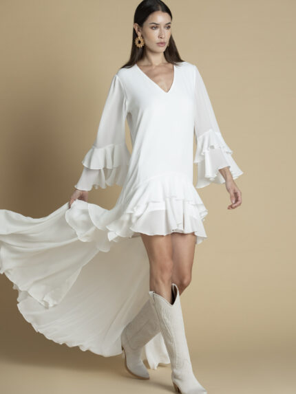 VESTIDO BRANCO ASSIMÉTRICO SAHOCO