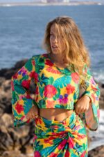 CAMISOLA PADRÃO FLORAL RUGA