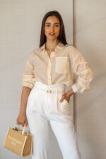 CALÇA BRANCA CLASSICA COM CINTO PONTO CHIC - Image 3