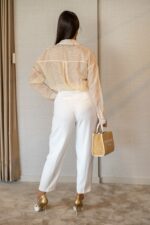 CALÇA BRANCA CLASSICA COM CINTO PONTO CHIC - Image 5