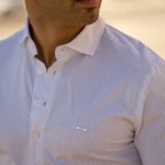 CAMISA GOLA ITALIANA RISCA FINA SLIM FIT BEGE ZOLF - Image 2