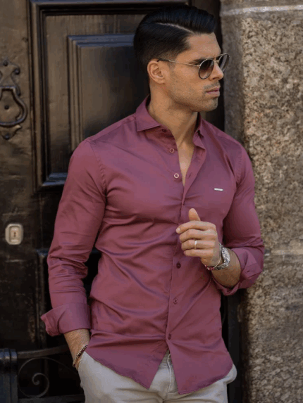 CAMISA GOLA ITALIANA SLIM FIT MARSALA ZOLF