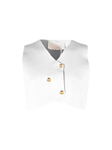 TOP BRANCO COM BOTÕES DOURADOS SAHOCO