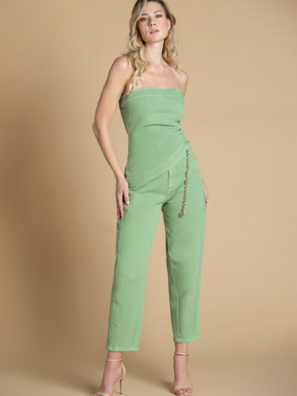 JEANS VERDE CINTURA SUBIDA SAHOCO