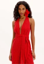MACACÃO VERMELHO DECOTE PROFUNDO LANÇA PERFUME - Image 2