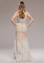 VESTIDO COR CHAMPANHE COM PENAS PONTO CHIC - Image 5