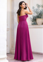 VESTIDO EM CHIFFON PLISSADO ROXO PONTO CHIC - Image 3
