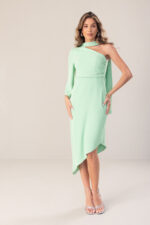 VESTIDO ASSIMÉTRICO COM LAÇADA VERDE FERRACHE - Image 2
