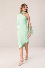 VESTIDO ASSIMÉTRICO COM LAÇADA VERDE FERRACHE - Image 3