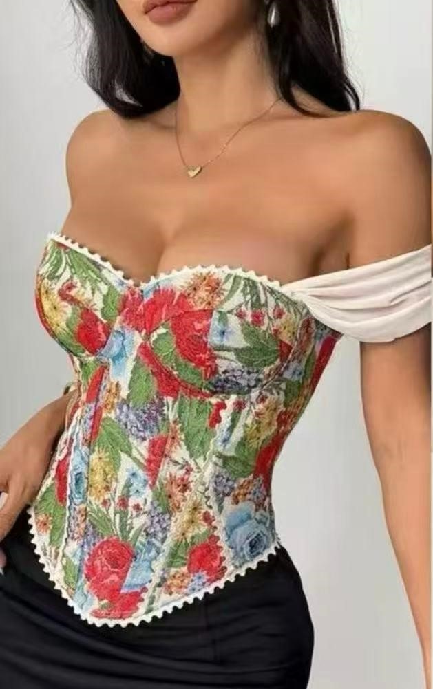 1a889f58-c0d8-4bca-ade7-34efd76b449c CORSET ESTAMPADO FLORAL PONTO CHIC - Image 1