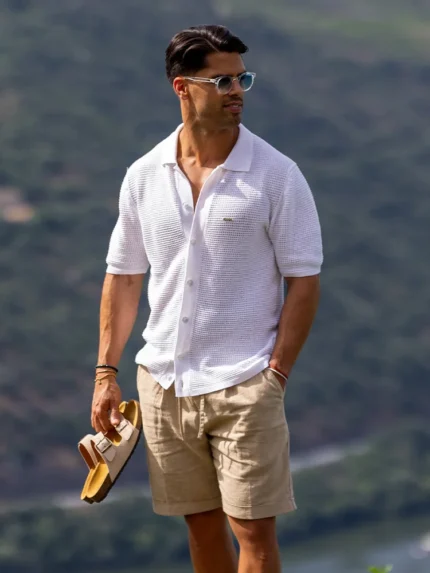 CAMISEIRO PONTO CROCHÊ DE LINHO BRANCO ZOLF
