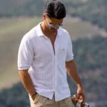 CAMISEIRO PONTO CROCHÊ DE LINHO BRANCO ZOLF - Image 3