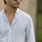 CAMISA DE LINHO RISCA INTERMEDIA BRANCO ZOLF - Image 3