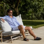 CAMISA DE LINHO RISCA LARGA AZUL ZOLF - Image 3