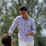 CAMISA DE LINHO RISCA LARGA TAUPE ZOLF