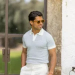 POLO TRICOT BICOLOR AZUL CLARO ZOLF