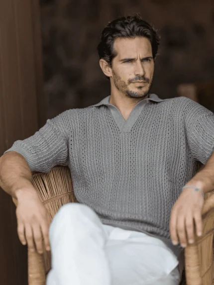 POLO PONTO CROCHÊ TAUPE ZOLF