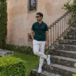POLO TRICOT LISO COM BOTÕES VERDE ESCURO ZOLF - Image 2