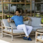 POLO TRICOT LISO COM BOTÕES AZUL CLARO ZOLF - Image 2